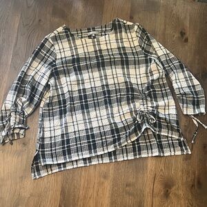 Habitat Women's Black & White Plaid Shirt Large